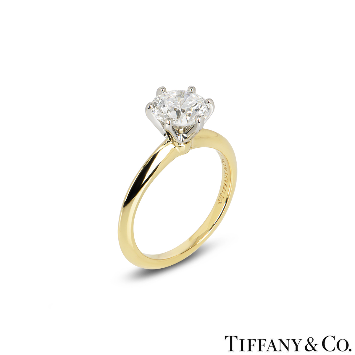 Tiffany & Co. Yellow Gold Diamond Setting Ring 1.67ct G/VVS1 XXX